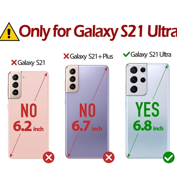 TUCCH Wallet Phone Case for Galaxy S21 Ultra 5G RFID Wine Red New - Picture 10 of 10